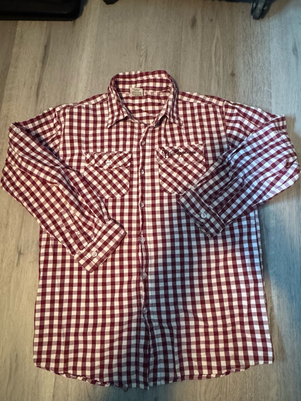 & Other Stories Red and White Check Long Sleeve Tee